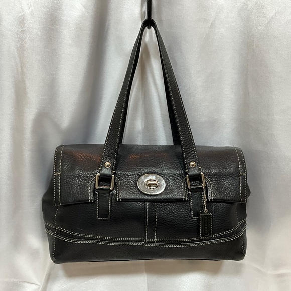 Coach Alexander handbag. Made of black leather with silver tone hardware  40-B1b - Picture 1 of 9